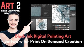 Black Ink Digital Painting Art Software for Print On Demand Creation screenshot 2