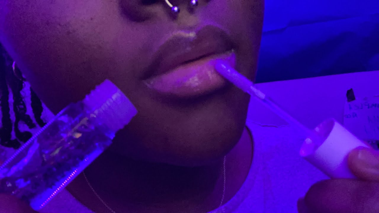 ASMR applying 50 layers of LIPGLOSS (mouth sounds heaven)