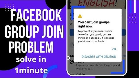 Facebook group problem | you can