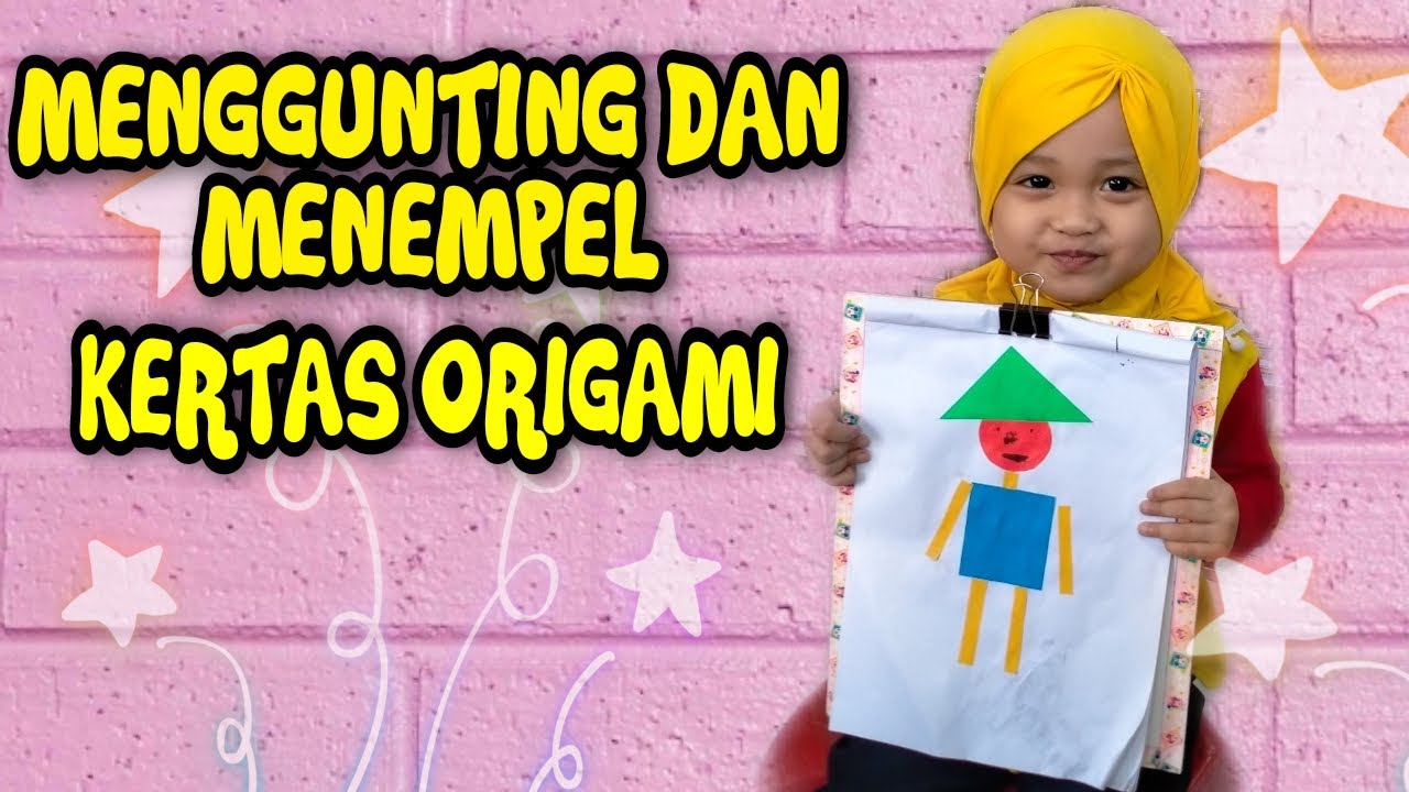  Kreasi  gunting tempel  kertas origami sebagai stimulasi 