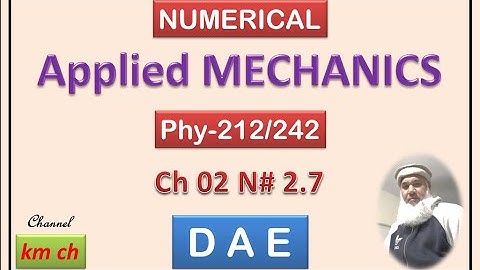 Phy-242| Phy-212| Applied Mechanics| Chapter 02| Equilibrium of concurrent forces| Numerical 2.7|