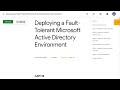 Deploying a Fault Tolerant Microsoft Active Directory Environment GSP118