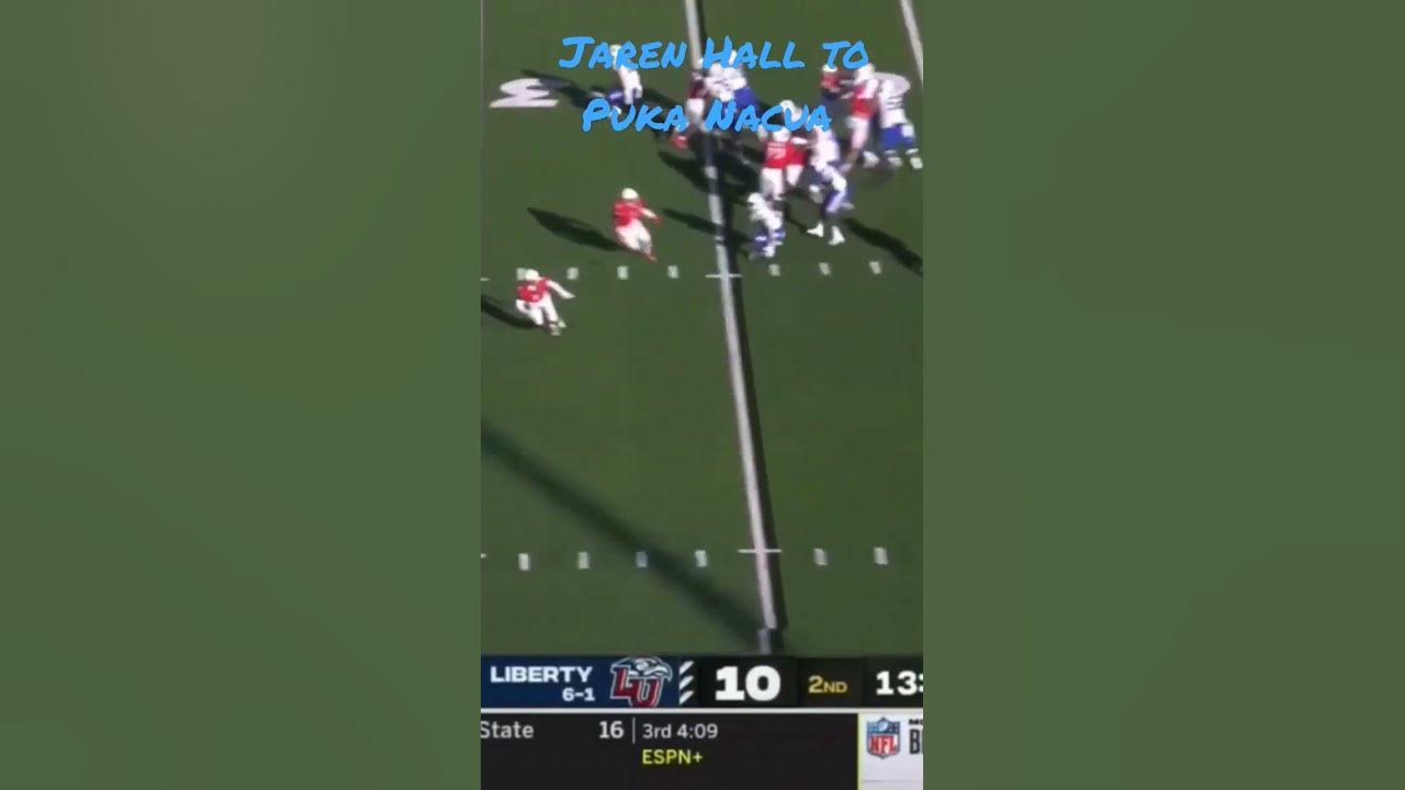 Jaren Hall to Puka Nacua #byu - YouTube