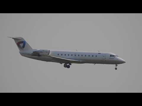 Посадка самолета CRJ-200 RA-67229  «Северсталь»  аэропорт Шереметьево. 4K