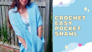 CROCHET POCKET SHAWL/POCKET WRAP/POCKET SCARF | Crochet The Perfectly Pretty Pocket Shawl Tutorial screenshot 5