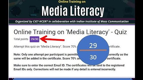 Post session Quiz | Media Literacy | CIET | NCERT | Online Training on Media Literacy | ANSWEAR
