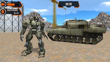 Green Military Robot Tank War Battle Transform Games: Industrial War Zone - Android iOS Gameplay