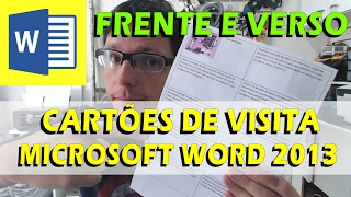 Como Imprimir Cartão de Visita Frente e Verso com Word Microsoft em qualquer impressora