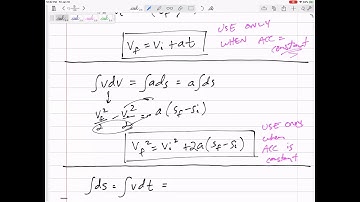 Dynamics - Particle kinematics notes part 4 (derivation of constant acceleration equations)