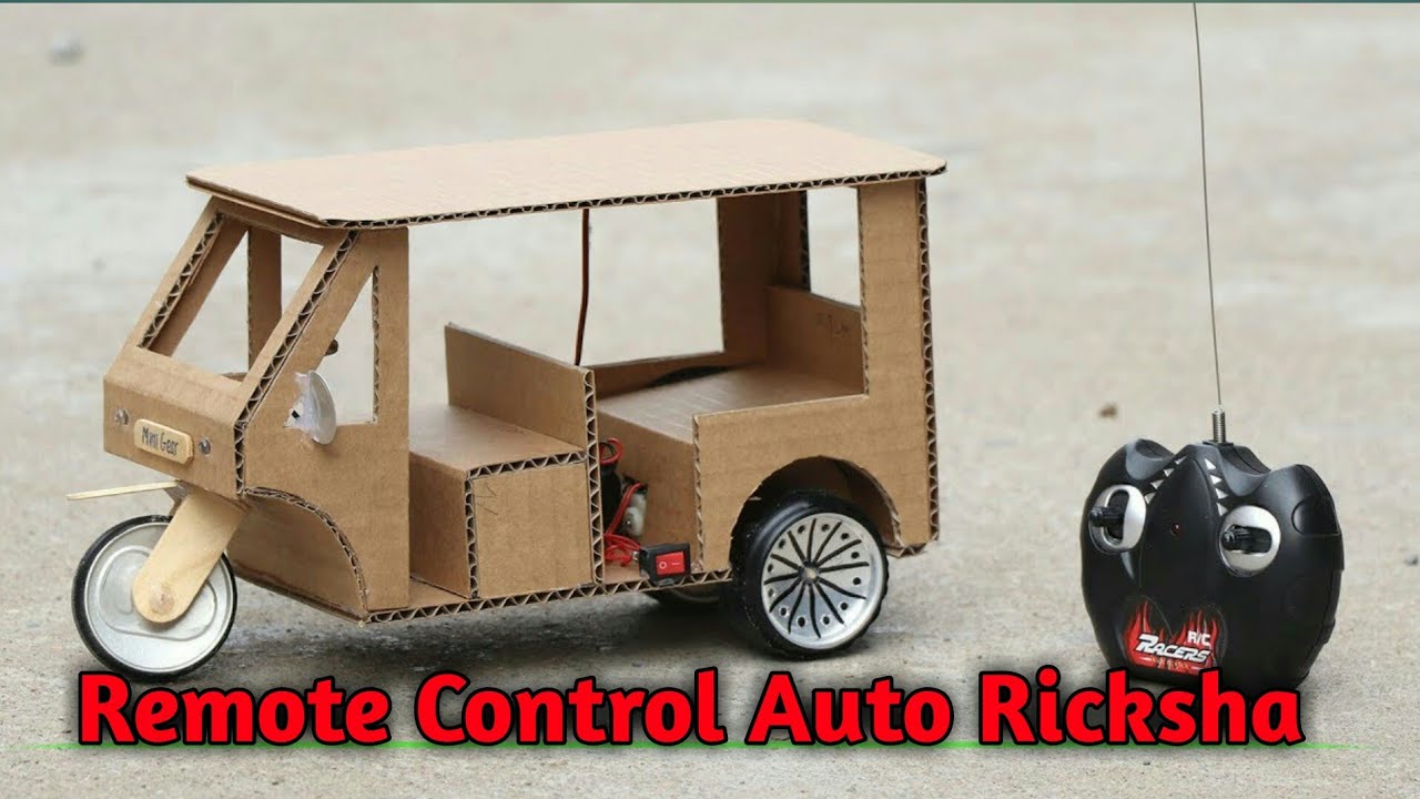 how to make remote control auto rickshaw with cardboard cardboard