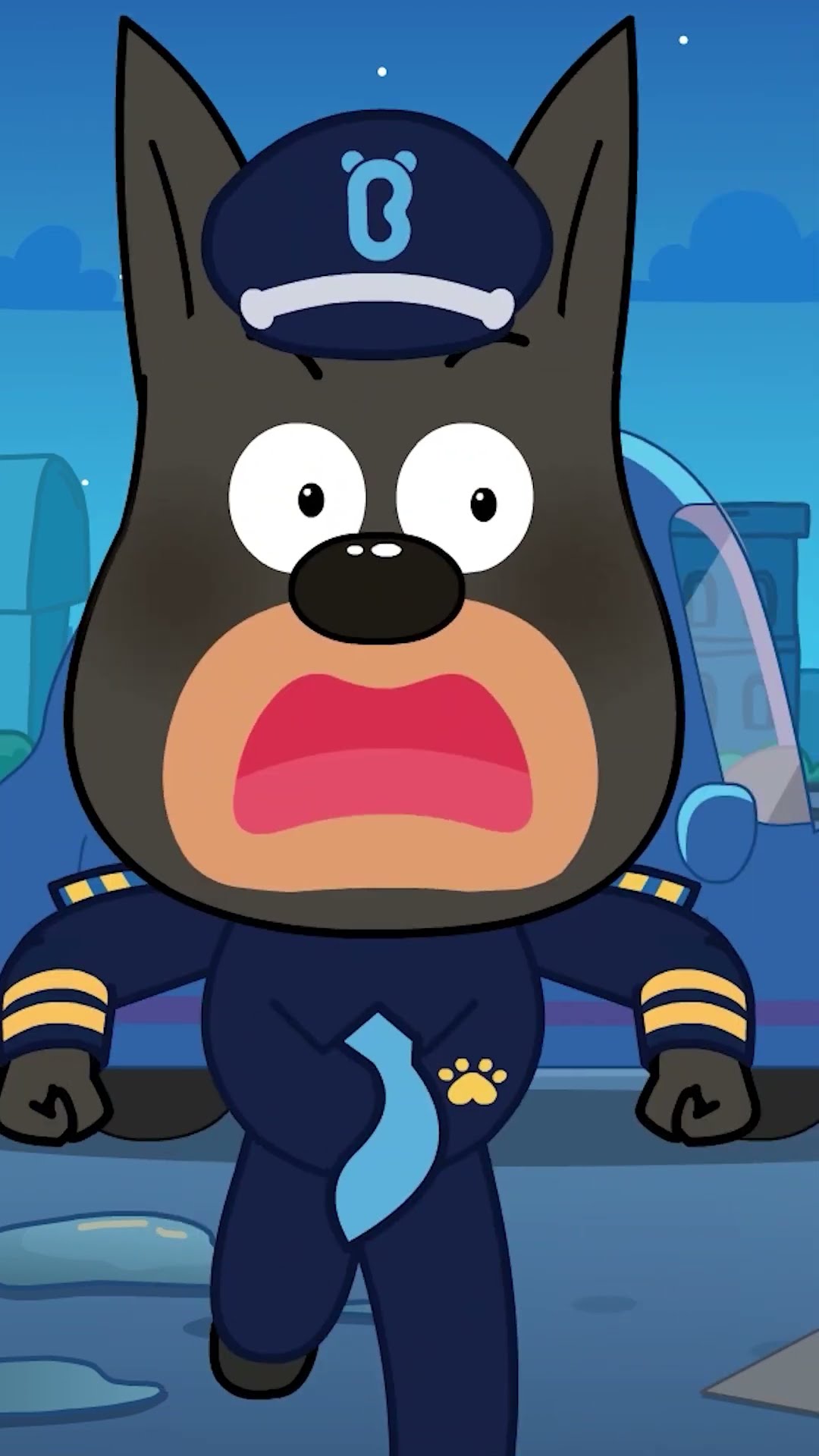 Sepeda Motor Hantu Eps.4 | Kepala Polisi Labrador | Kartun Anak #babybus #babybusindonesia #shorts