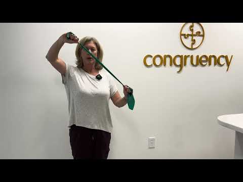 Scapular clock with band-Charlotte area PT demonstrates a home exercise for your shoulder