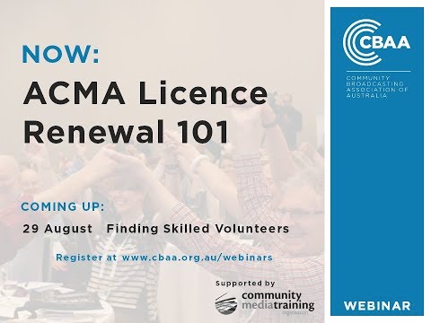 ACMA Licence Renewal 101