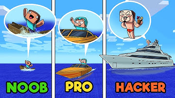 Minecraft - NOOB vs PRO vs HACKER - Boat Wars in Minecraft