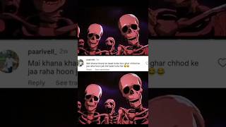 part 107skeleton reaction on instagram funny comments  #reaction #reels  #subscrib #algorithm #trend