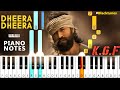 Dheera Dheera KGF Piano Tutorial | KGF BGM Piano Tutorial