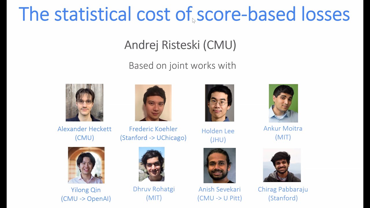 Andrej Risteski: The statistical cost of score-based losses - YouTube