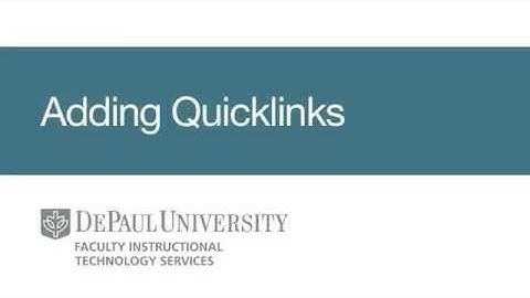 Adding Quicklinks