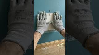 Ruined TV anchor holes fixed with a wooden backing strip & drywall patch! 🧱 #OddlySatisfying #ASMR