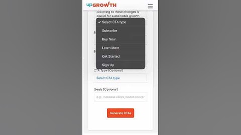 upGrowth’s CTA Generator Tool to Create Powerful CTAs in Seconds