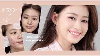 TUTORIAL clean k make up on acne prone skin