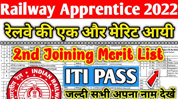 Railway Apprentice 2022 | SECR Railway Apprentice 2nd Joining merit list आ गयी | ITI Pass Apprentice
