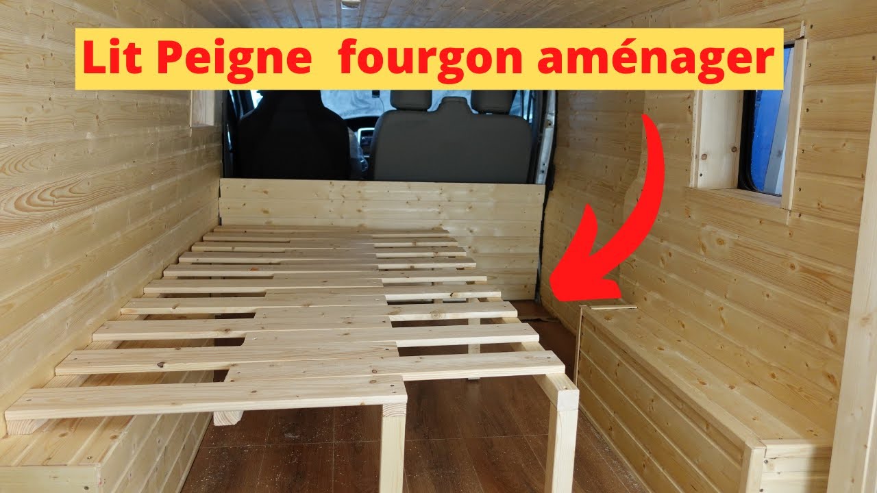 Aménagement fourgon transporter T6.1 #12 Fabrication du lit peigne 