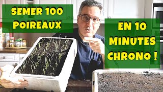 Comment semer 100 poireaux en moins de 10 minutes chrono (vidéo en temps réel) !