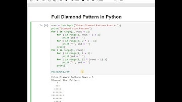 Day 34 : Full Diamond Pattern in Python