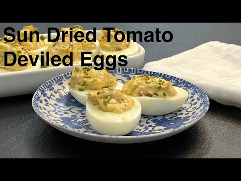 A New Flavor For Deviled Eggs - Sun Dried Tomato Deviled Eggs - Jazzing Up Your Deviled Egg Game