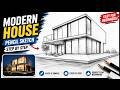 Modern Glass House Drawing | Easy Pencil Sketch Tutorial for Beginners | Step by Step #housedrawing