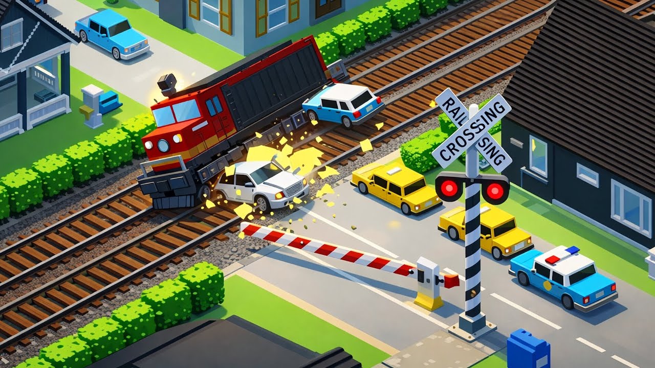 Railroad Crossing 🚆 Last Moment Barrier Control | Gameplay #133
