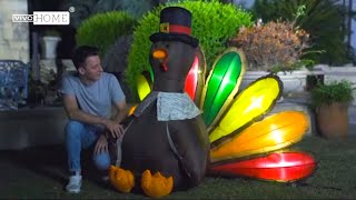 VIVOHOME 5ft Height Thanksgiving Inflatable LED Lighted Turkey (REVIEW)