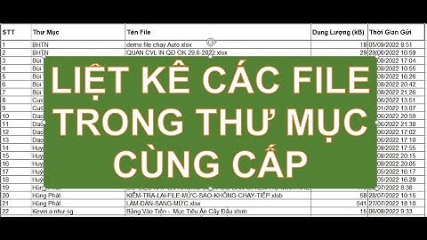 Liệt Kê tất cả các File Trong Thư Mục Cùng cấp