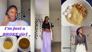 VLOG|| days in the life of a broke girl|| a chaotic GRWM|| everyday “no makeup” makeup routine||