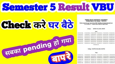 Semester 5 result 2021| vbu semeter 5 result 2018 - 21 | vbu result semester 5 arts commerce science