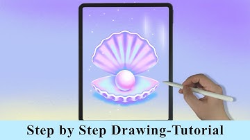 Beautiful Pearl and Shell iPad Procreate Drawing - Step by Step Drawing Tutorial