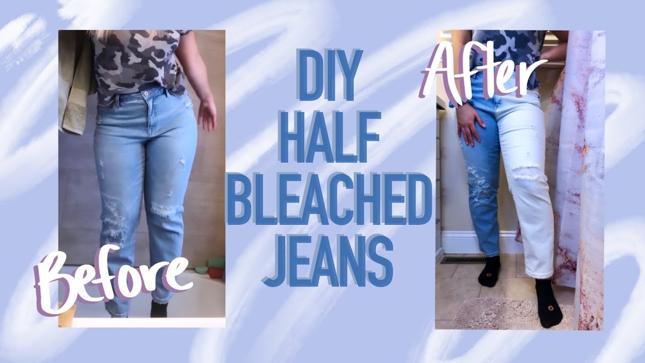 DIY HALF BLEACHED JEANS - YouTube