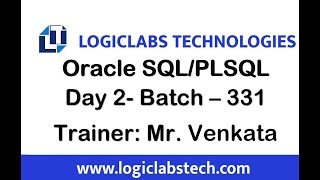 Oracle SQL/PLSQL Day 2 (Batch 331)