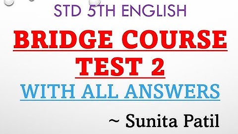 Setu abhyas | Bridge Course | Test no.2 With Answers | Std 5th| English Sunita Patil