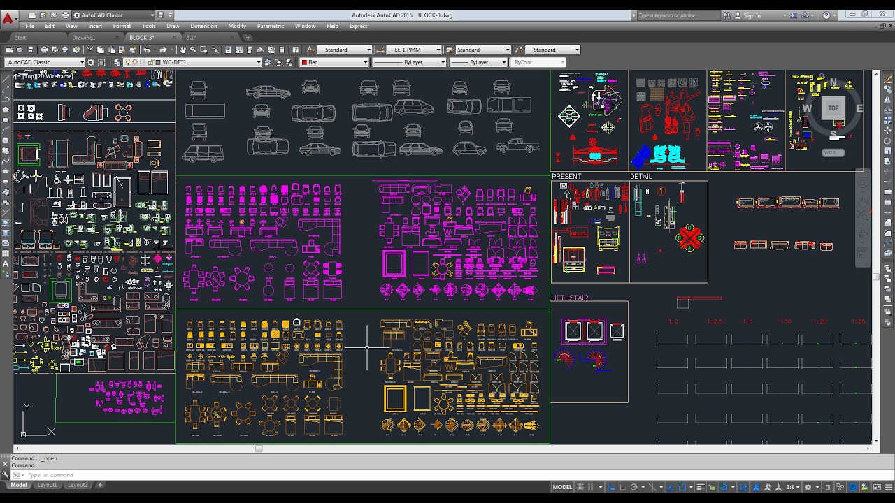 การใช้งาน Block งานใน Autocad - Youtube