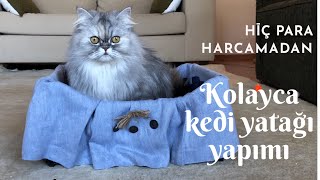 Sıfır maliyetle kolayca kedi yatağı yapımı, kendin yap, DIY