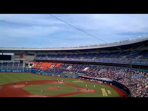 18ー100回記念東千葉大会準決勝-木更津総合ー東海大市原望洋一１回木更津総合の攻撃牽制アウト-応援ー宇宙戦艦ヤマト、ロッテ他
