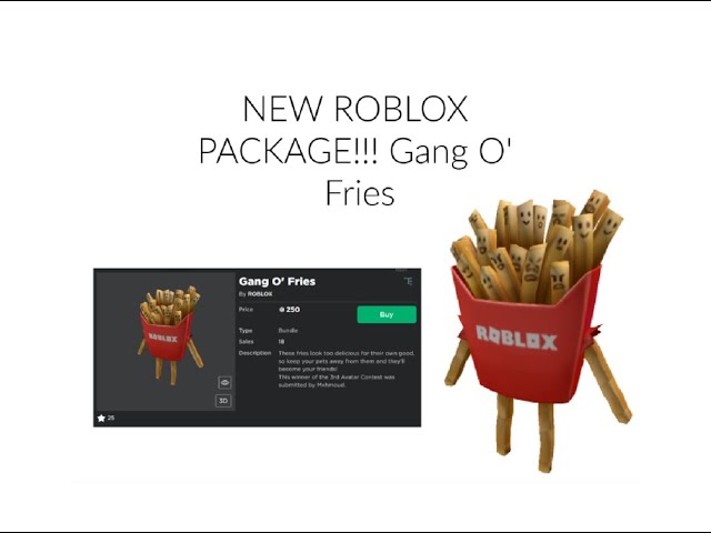 Roblox - Fresh and never salty 🍟 Gang O' Fries avatar bundle by Mxhmoud