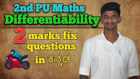 2nd PUC maths Continuity and Differentiability 2 marks important questions for board exam in kannada