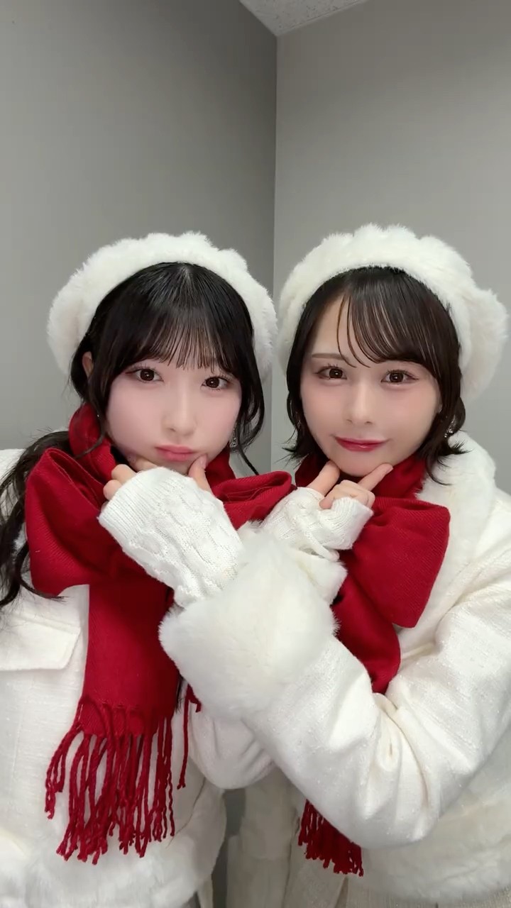 2人は一生🧣 #はんぶんこクリスマス #櫻井もも #尾木波菜 #ノイミー