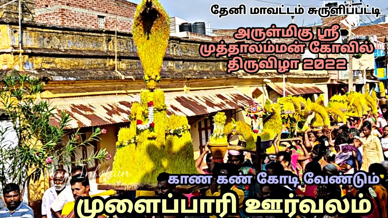 பிரம்மாண்ட முளைப்பாரி ஊர்வலம் #சுருளிப்பட்டி #முத்தாலம்மன்