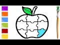 Bolalar uchun qayiq rasm chizish Draw apple picture for kids Рисуем пышную картинку для