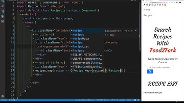 Create Food Recipe App using ReactJs with Ajax Search option - 15 - Recipe List Component