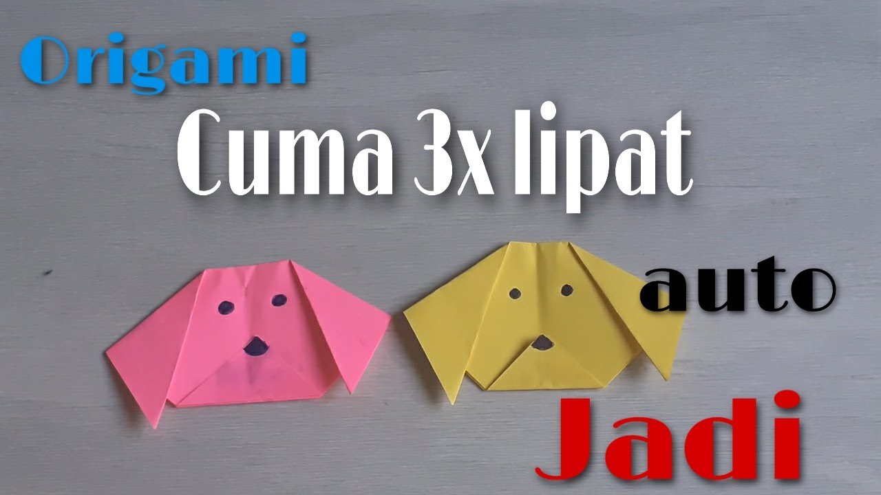 DIY || Cara Membuat Origami Kepala Anjing ||  Origami Kepala Hewan